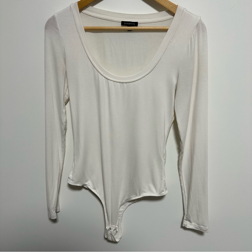 Dynamite Marni Long Sleeve Scoop Neck Bodysuit